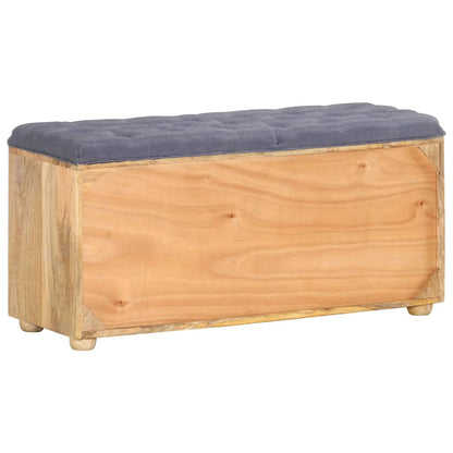 Hall Bench Natural wood, Grey Solid mango wood, 100% polyester fabric