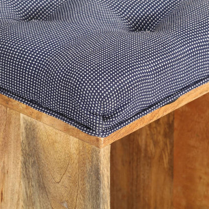 Hall Bench Natural wood, Grey Solid mango wood, 100% polyester fabric