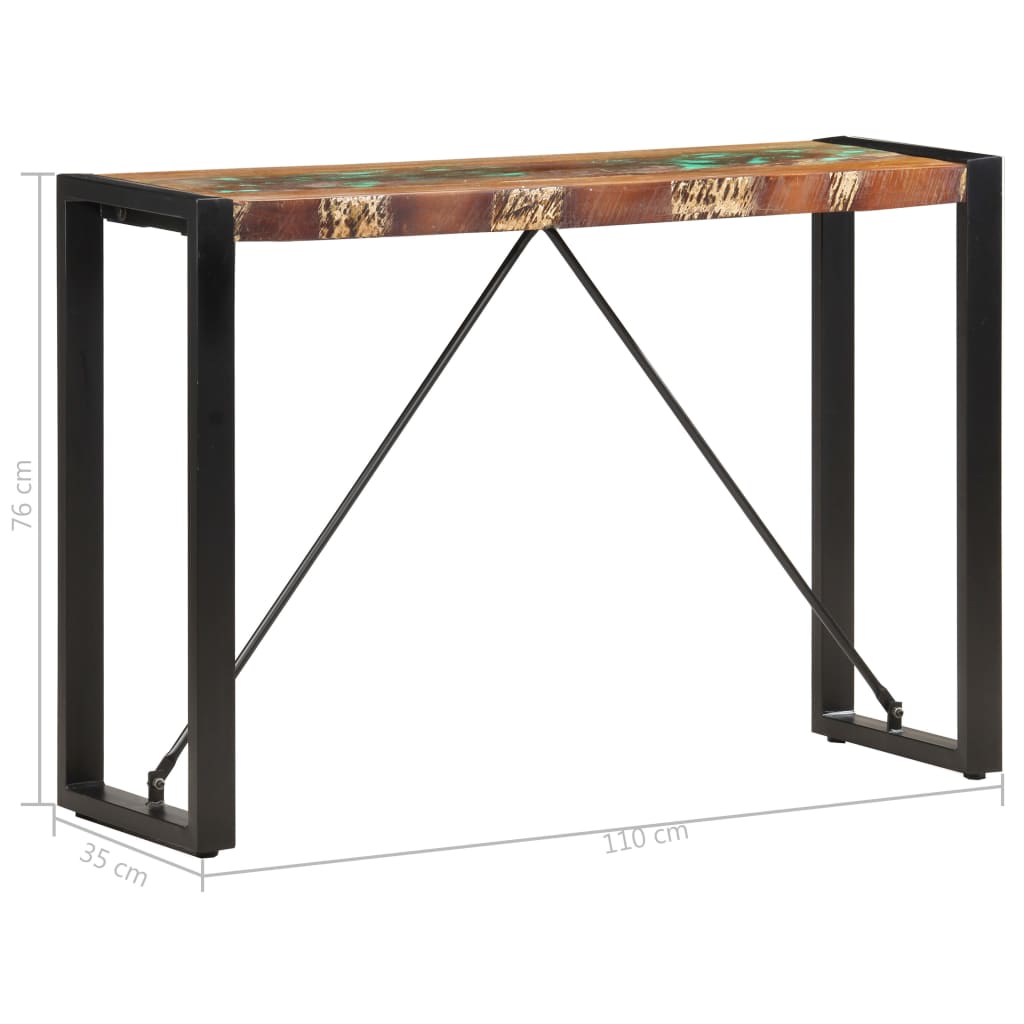 Console Table Multicolor Solid reclaimed wood and steel
