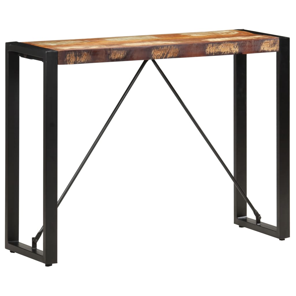 Console Table Multicolor Solid reclaimed wood and steel