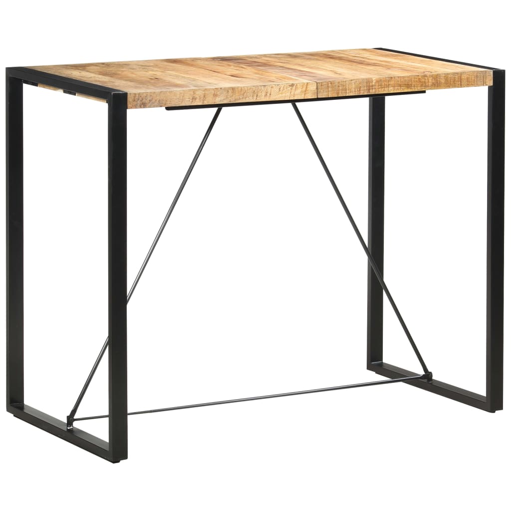 Bar Table Mango Wood Solid Mango Wood, Steel Large Industrial