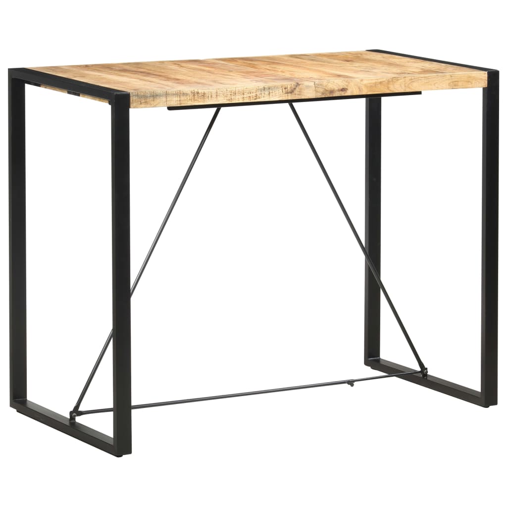 Bar Table Mango Wood Solid Mango Wood, Steel Large Industrial