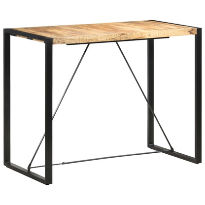 Bar Table Mango Wood Solid Mango Wood, Steel Large Industrial