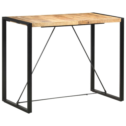 Bar Table Mango Wood Solid Mango Wood, Steel Large Industrial