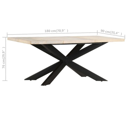 Dining Table Bleached Mango Wood Solid Bleached Mango Wood