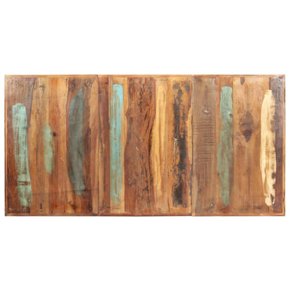 Dining Table Varied wood colors and black legs Reclaimed wood