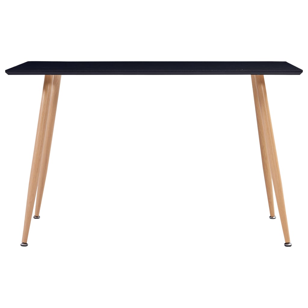 Dining Table Black and Oak MDF and Steel