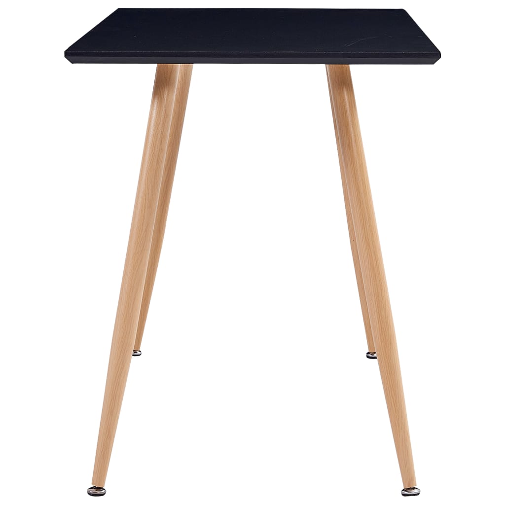 Dining Table Black and Oak MDF and Steel