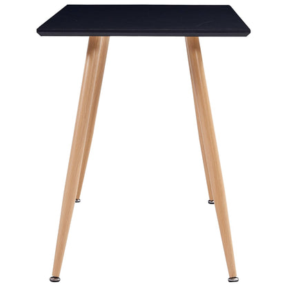 Dining Table Black and Oak MDF and Steel