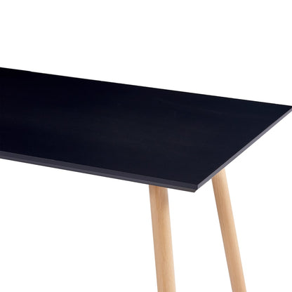 Dining Table Black and Oak MDF and Steel