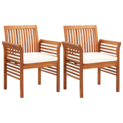 Outdoor Dining Set Brown frame Solid Acacia wood 3 Piece
