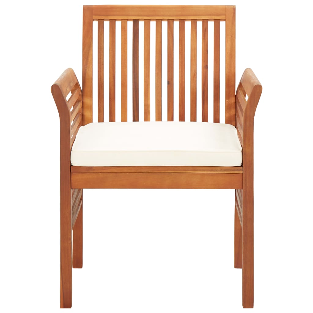 Outdoor Dining Set Brown frame Solid Acacia wood 3 Piece