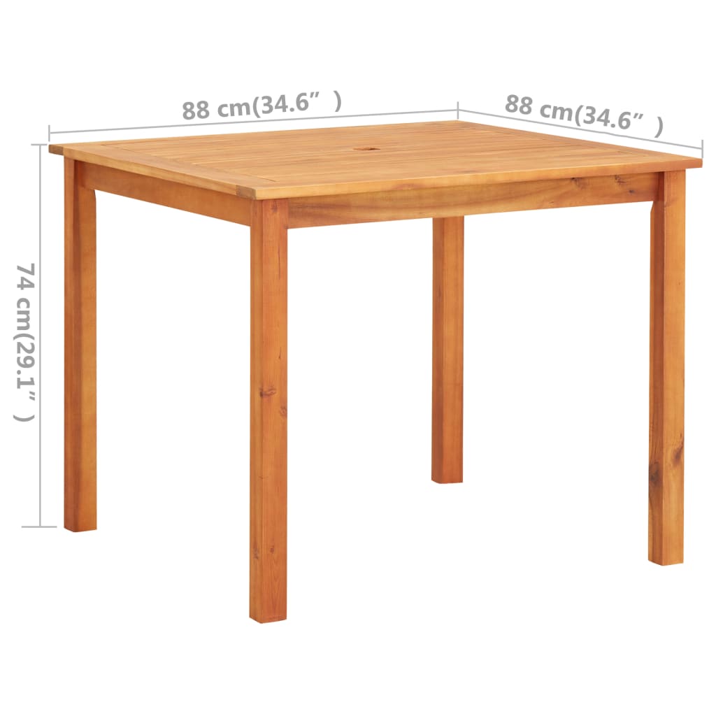 Outdoor Dining Set Brown frame Solid Acacia wood 3 Piece