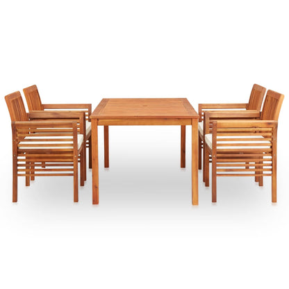 Outdoor Dining Set Brown Solid Wood Acacia 5 Piece Set Durable