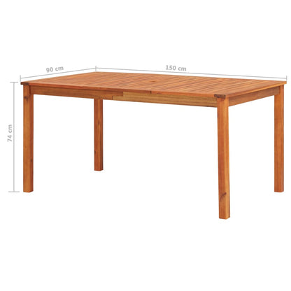 Outdoor Dining Set Brown frame, cream cushions Solid Acacia Wood