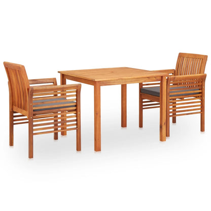 Outdoor Dining Set Brown frame with dark grey cushions