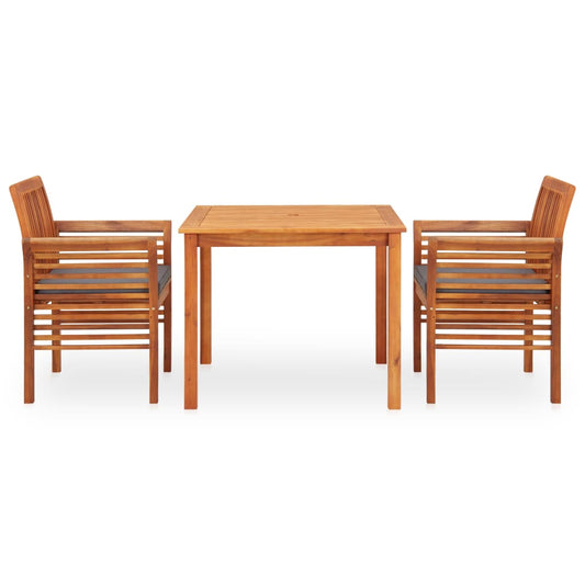 Outdoor Dining Set Brown frame with dark grey cushions