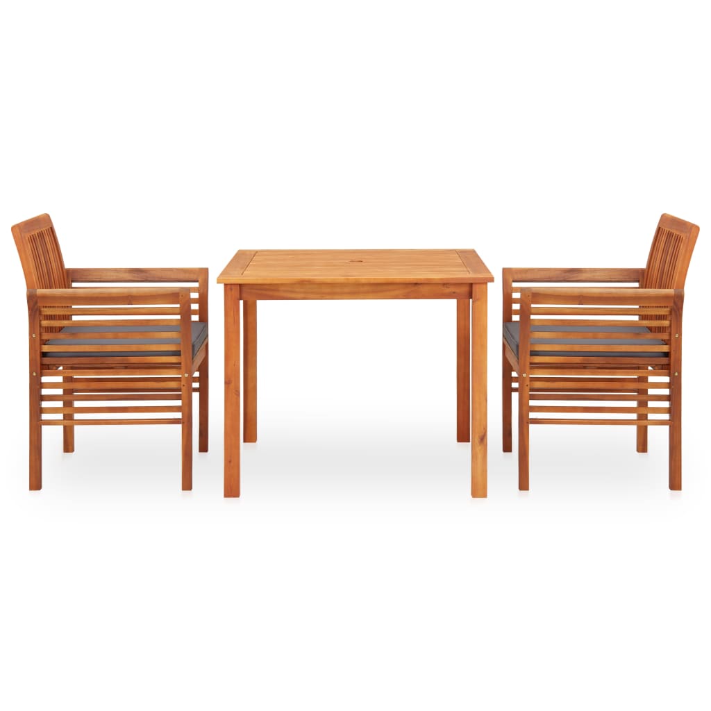 Outdoor Dining Set Brown frame with dark grey cushions