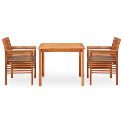 Outdoor Dining Set Brown frame with dark grey cushions