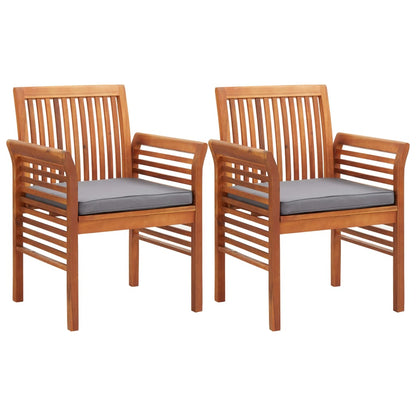 Outdoor Dining Set Brown frame with dark grey cushions
