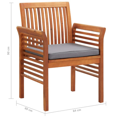 Outdoor Dining Set Brown frame with dark grey cushions