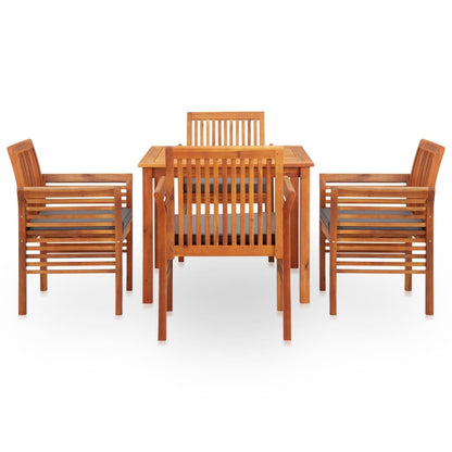 Outdoor Dining Set Brown frame with dark grey cushions