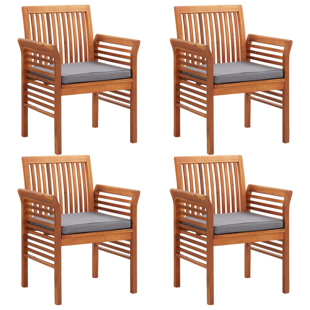 Outdoor Dining Set Brown frame with dark grey cushions