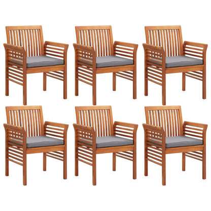 Outdoor Dining Set Brown frame Solid Acacia wood 7-piece set
