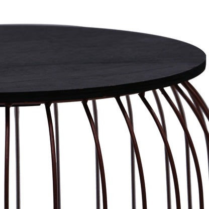 Coffee Table Set of 3 Copper MDF Small Stackable Coffee Table