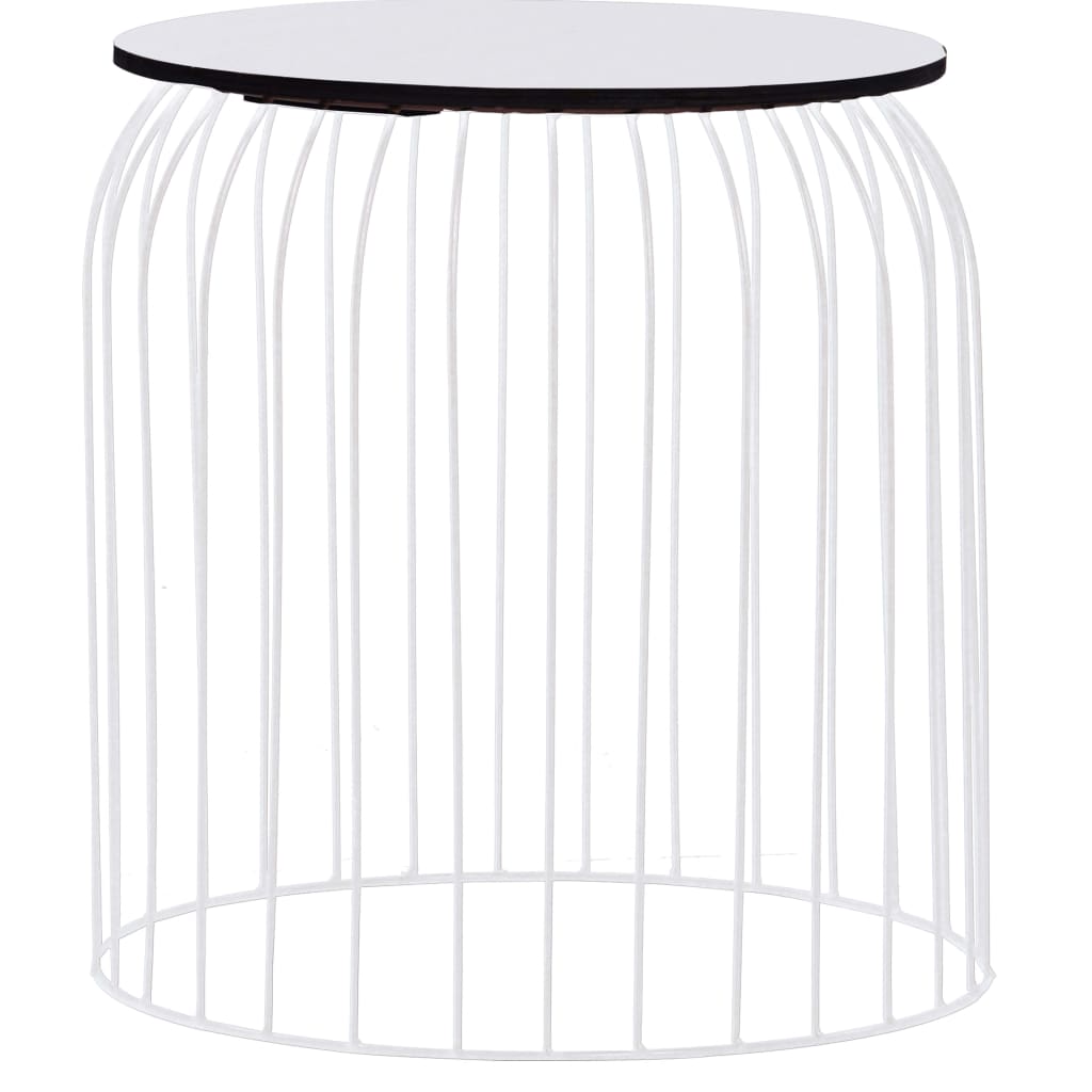 Coffee Table Set of 3 White Metal Small, Medium, Large