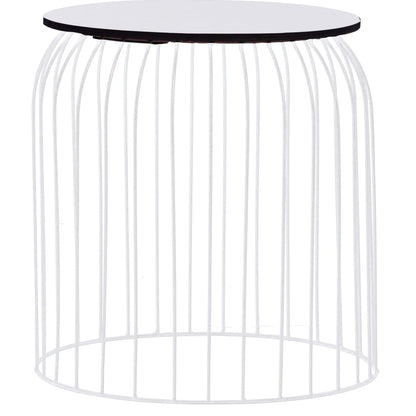 Coffee Table Set of 3 White Metal Small, Medium, Large