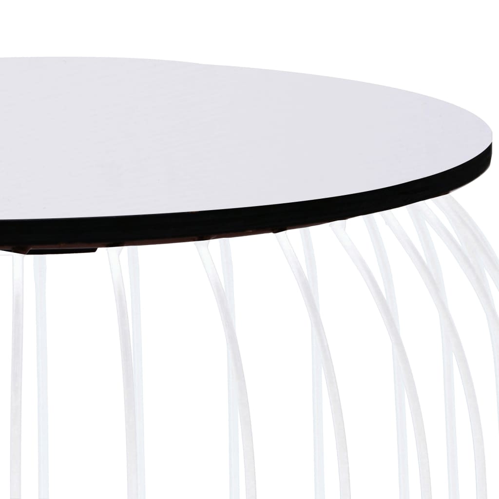 Coffee Table Set of 3 White Metal Small, Medium, Large
