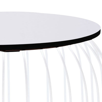 Coffee Table Set of 3 White Metal Small, Medium, Large