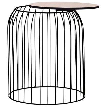 Coffee Table Set of 3 Black Metal, MDF Set of 3 Stackable