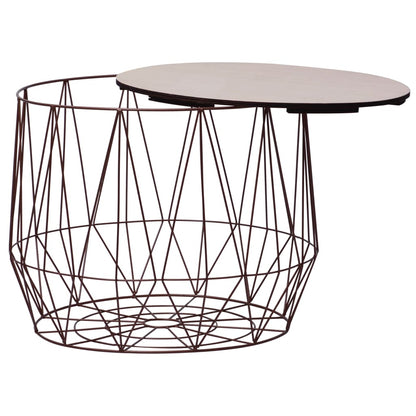 Coffee Table Set of 2 Copper Metal Small Detachable