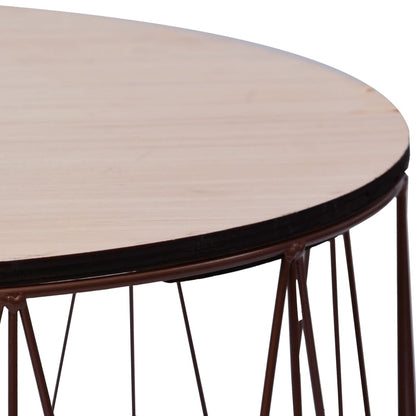 Coffee Table Set of 2 Copper Metal Small Detachable