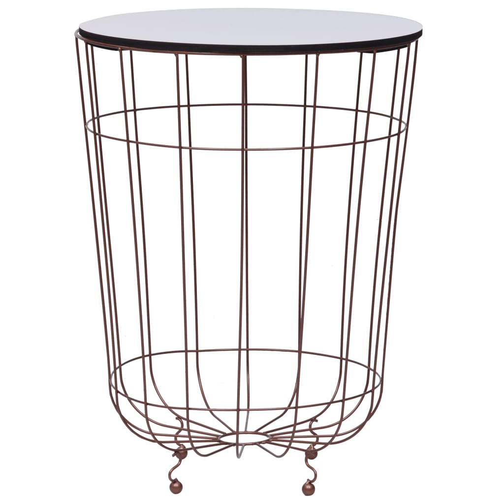 Coffee Table Gold, White Metal, MDF 15.7 in across