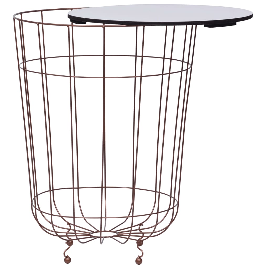 Coffee Table Gold, White Metal, MDF 15.7 in across