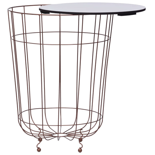 Coffee Table Gold, White Metal, MDF 15.7 in across