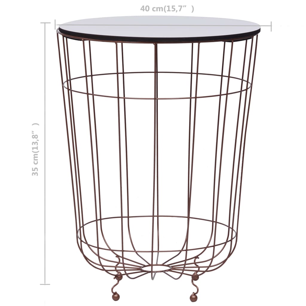 Coffee Table Gold, White Metal, MDF 15.7 in across