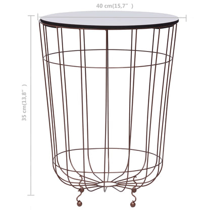 Coffee Table Gold, White Metal, MDF 15.7 in across