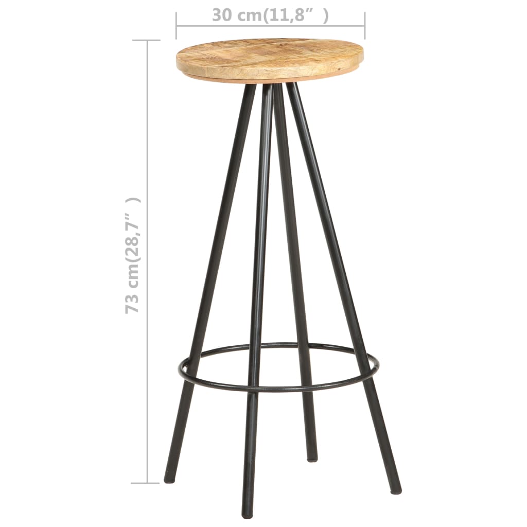 Bar Stool Set of 4 Brown and Black