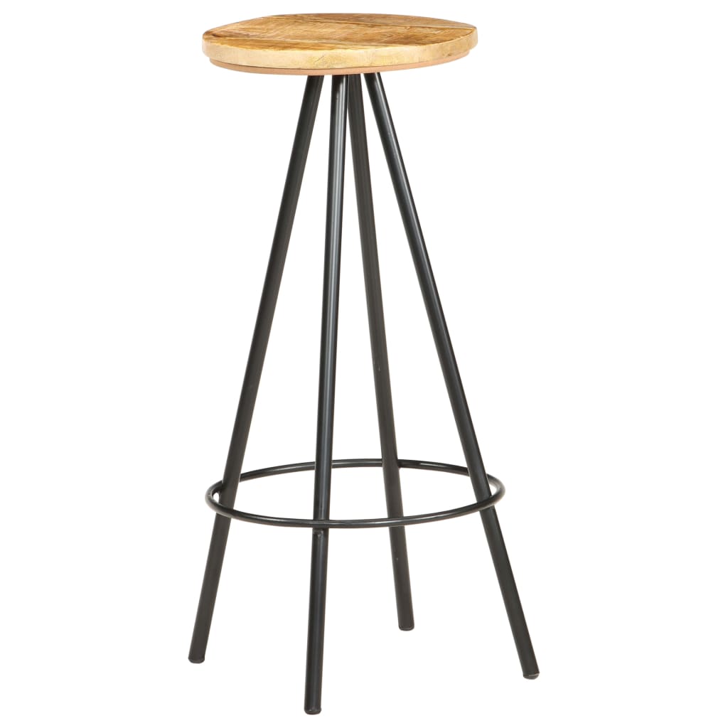 Bar Stool Set of 4 Brown and Black