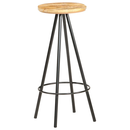 Bar Stool Set of 4 Brown and Black