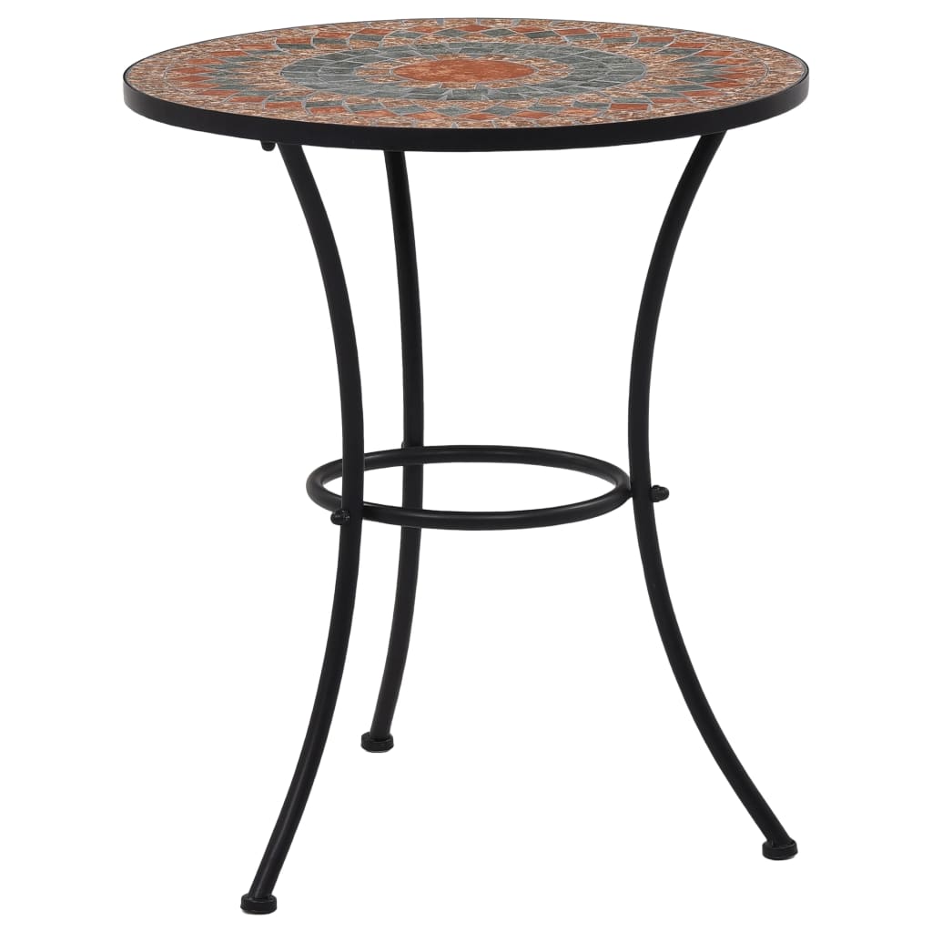 Mosaic Bistro Set Terracotta, Gray, Orange