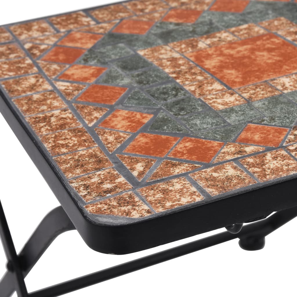 Mosaic Bistro Set Terracotta, Gray, Orange