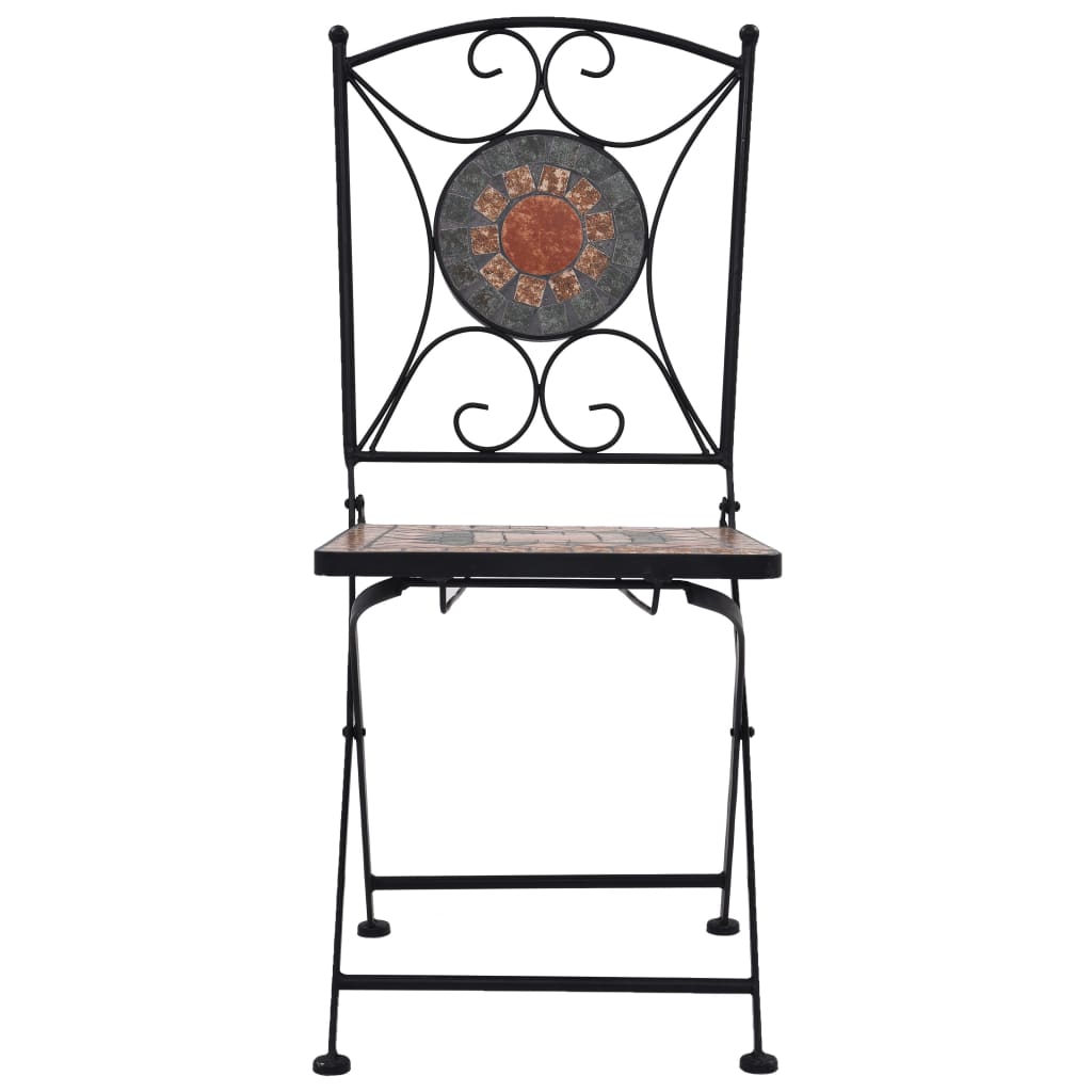 Mosaic Bistro Set Terracotta, Gray, Orange