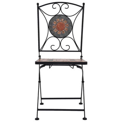 Mosaic Bistro Set Terracotta, Gray, Orange