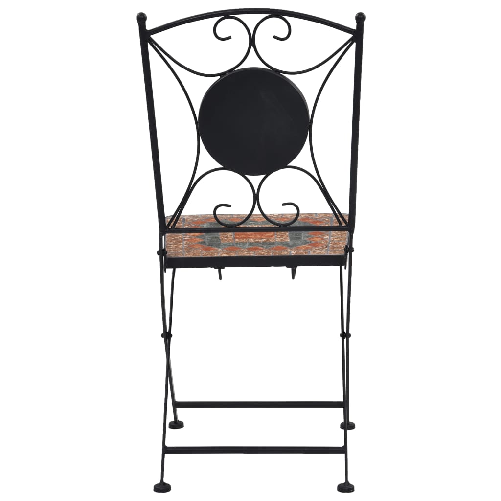 Mosaic Bistro Set Terracotta, Gray, Orange