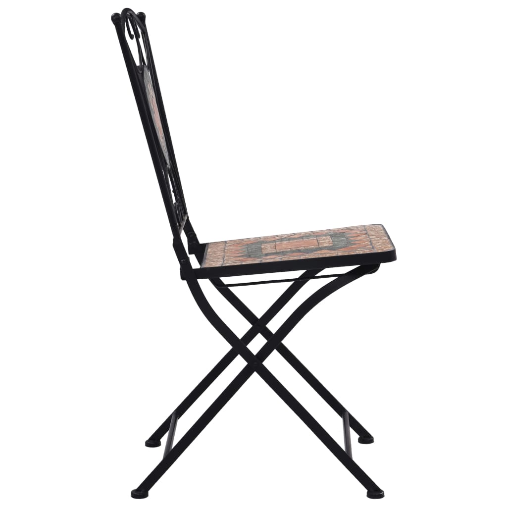 Mosaic Bistro Set Terracotta, Gray, Orange